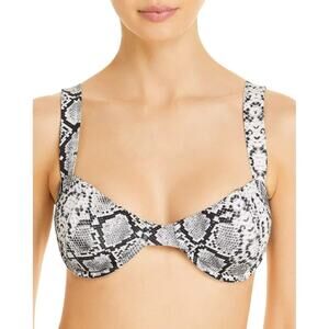 Aqua Snake Print Underwire Swim Top Black Size S